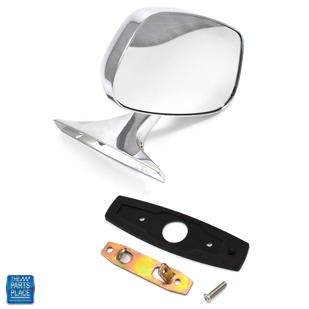 Chrome Remote Complete Outside Right Mirror With Accessories RH GM # 9847198 for 1970 Buick cars