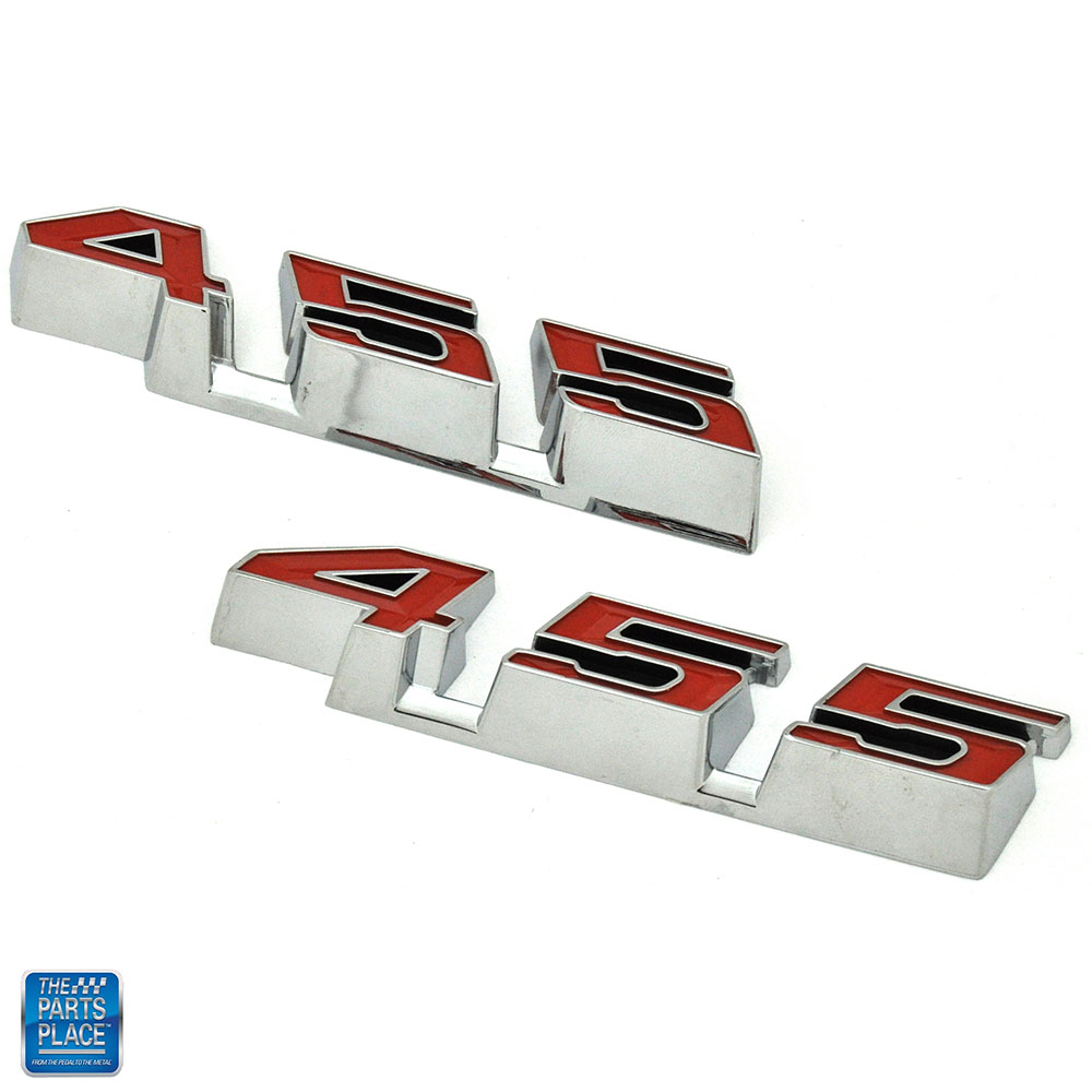 Chrome Red 455 rocker emblems for 1970-1972 GTO LeMans