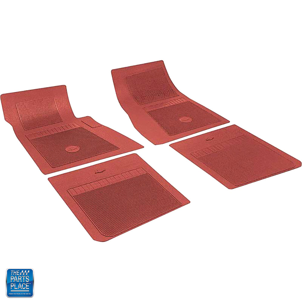 Details About 1966 1972 Chevrolet Red Rubber Floor Mats 4 Pieces