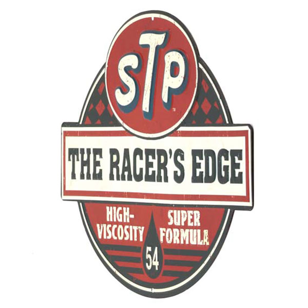 STP RACER’S EDGE EMBOSSED TIN SIGN 14